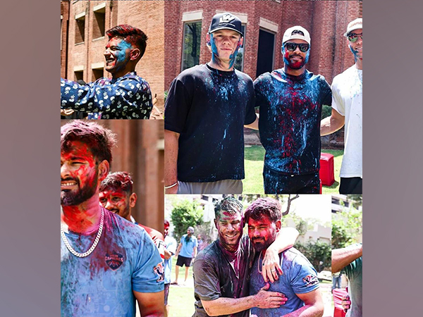 Delhi Capitals players celebrating Holi. (Photo- DC Twitter)