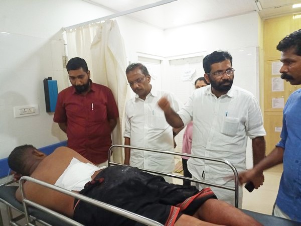 CPI(M) worker injured in Kannur (Photo/ANI)
