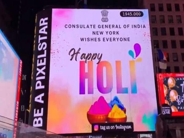 Holi wishes in Times Square (Photo/X @IndiainNewYork)