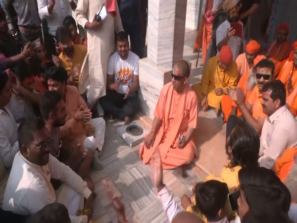 Uttar Pradesh Chief Minister Yogi Adityanath participates in Lord Narasimha Shobha Yatra (Image/ANI)