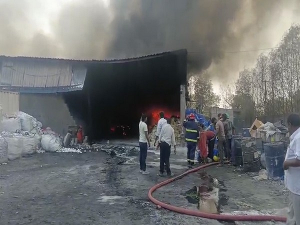Fire erupts at Enviro Waste Management firm in Sangareddy (Photo/ANI)