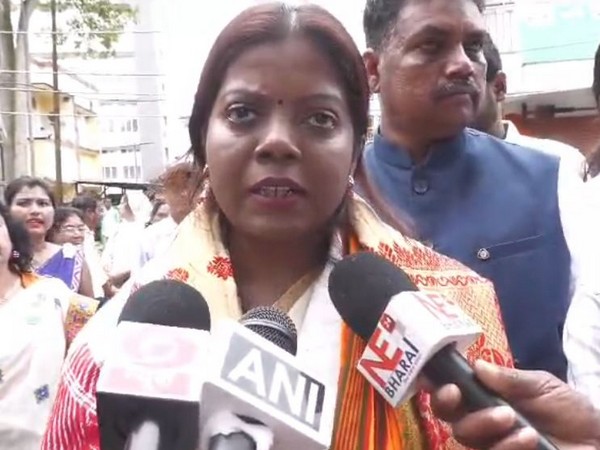 Roselina Tirkey, the Congress candidate for Kaziranga parliamentary constituency (Photo/ANI)