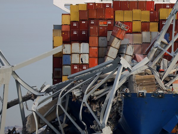 Visual of the ship that crashed into the Baltimore key bridge (Photo credit: Reuters)