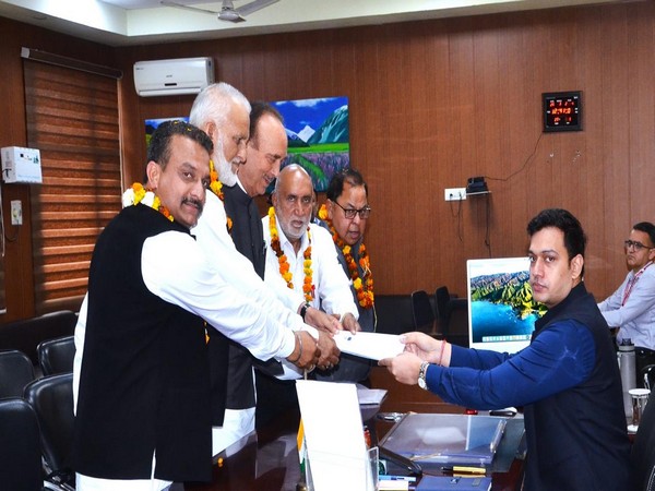 DPAP candidate Ghulam Mohammed Saroori files nomination papers on Tuesday. (Photo/ANI)