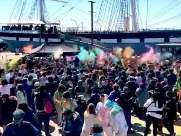 Holi celebration in New York City, US (Photo/X@IndiainNewYork)