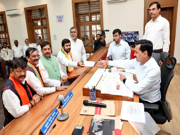 BJP leader Vivek Bunty Sahu filing nomination paper (Photo/ Kailash Vijayvargiya's X handle)
