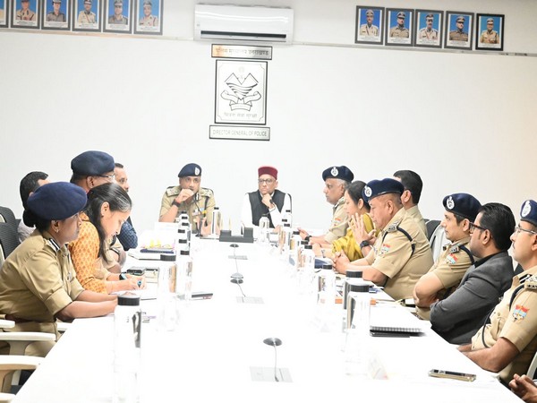 High level meeting at Police Headquarters, Dehradun on Wednesday. (Photo/ANI)