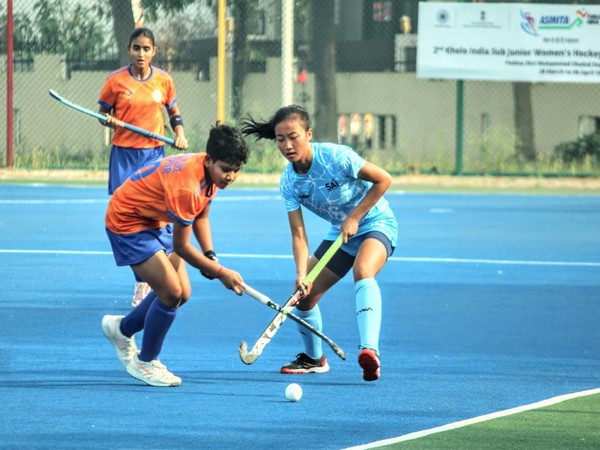 Players in action during 2nd Khelo India Sub-Junior Women's Hockey League (Image: HI)