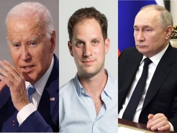 US President Joe Biden, American journalist Evan Gershkovich and Russian President Vladimir Putin (File Image: Reuters)