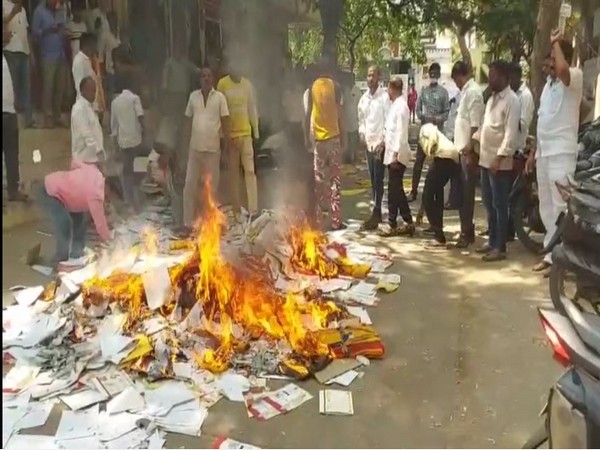 Supporters of Prabhakar Reddy vandalise TDP office in Ananthapuram over ticket denial (Photo/ANI) 