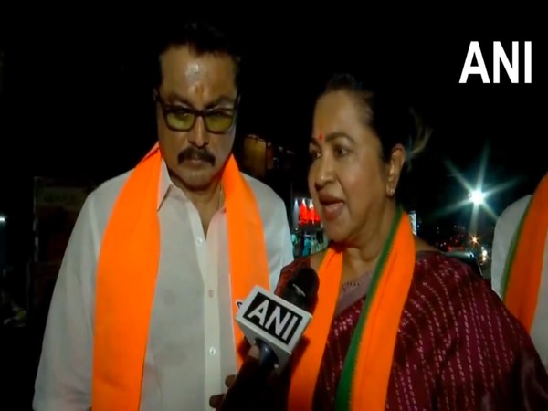Actor-turned-politician and BJP candidate from Virudhunagar Lok Sabha constituency, Radhika Sarathkumar (Photo/ANI)