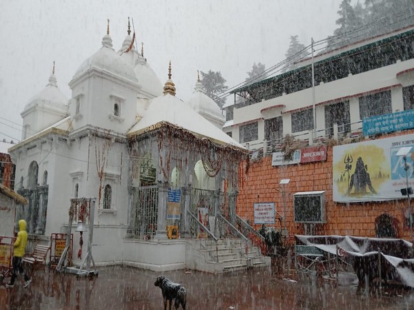 Gangotri Dham receives fresh rains, snowfall in Uttarkashi (Image/ANI)