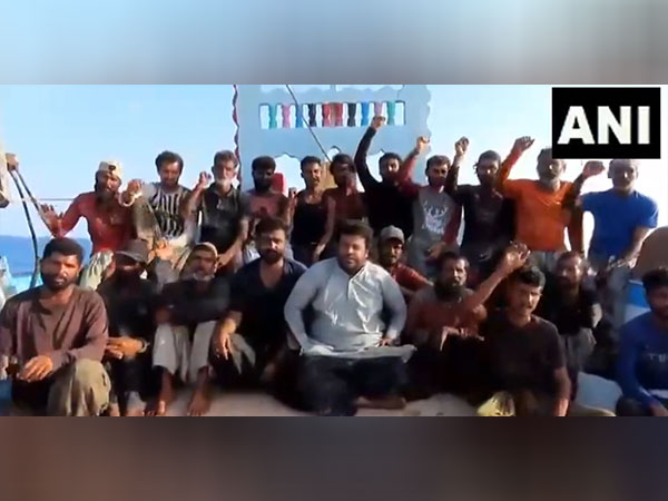Pakistani nationals raise 'India Zindabad' slogans after being rescued by Indian Navy (Photo/ANI)