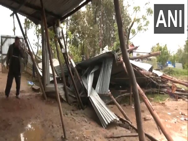 Houses damaged in Manipur after rains and hailstorm (Photo/ANI)