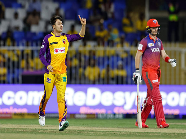 Muhammad Jawadullah celebrates after taking a wicket during ILT20 season 2 (Image: ILT20 media)