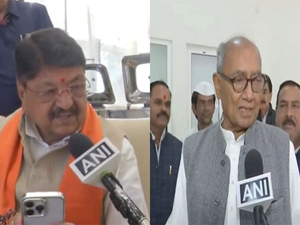 BJP leader Kailash Vijayvargiya (L) and Congress leader Digvijaya Singh (Photo/ANI)