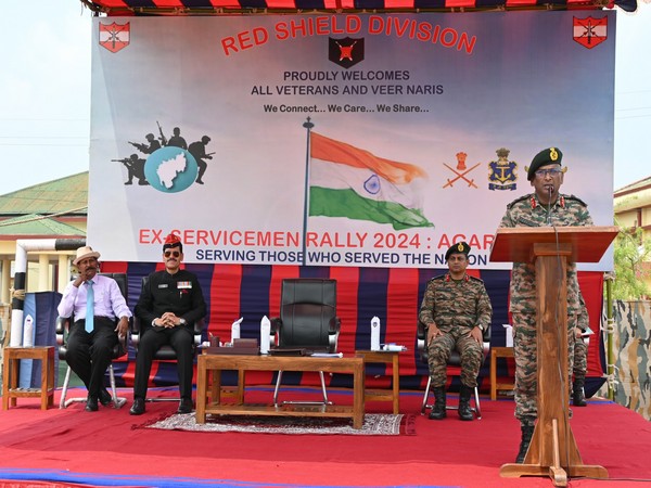 Ex-Servicemen Rally conducted by Red Shield Division on Tuesday. (Photo/ANI)