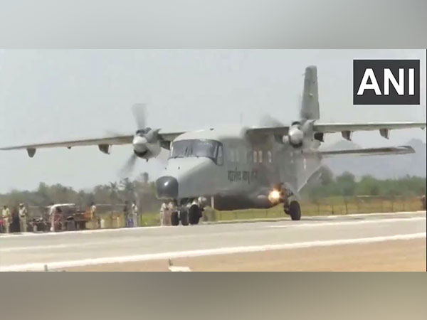 IAF warplanes conduct trial run on highway airstrip in Baptla district (Photo/ANI)