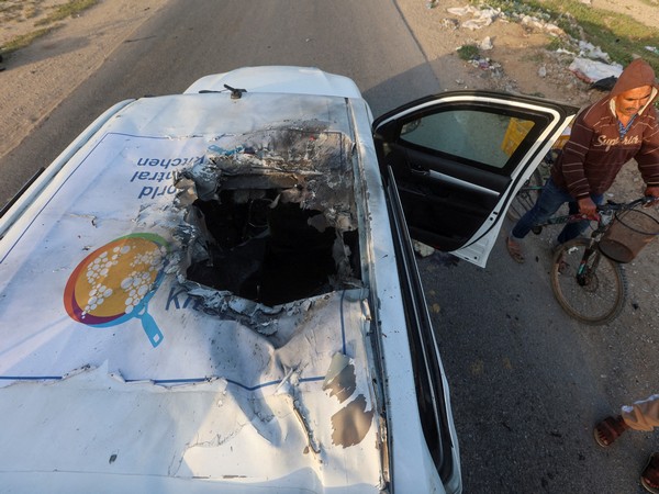 Site of a strike on World Central Kitcehn vehicle in central Gaza Strip (Photo/Reuters)