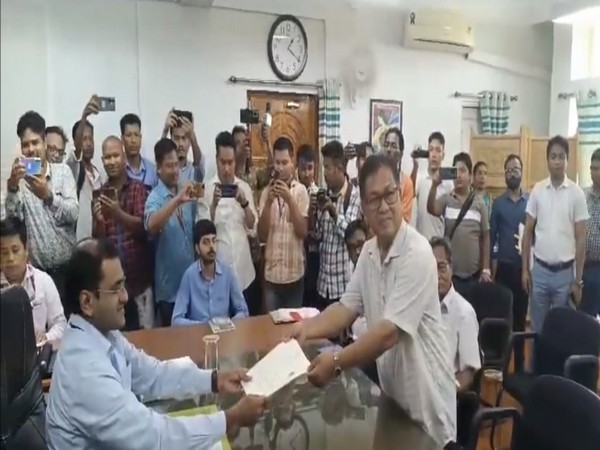 INDIA alliance East Tripura candidate Rajendra Reang files nomination  (Photo/ANI) 