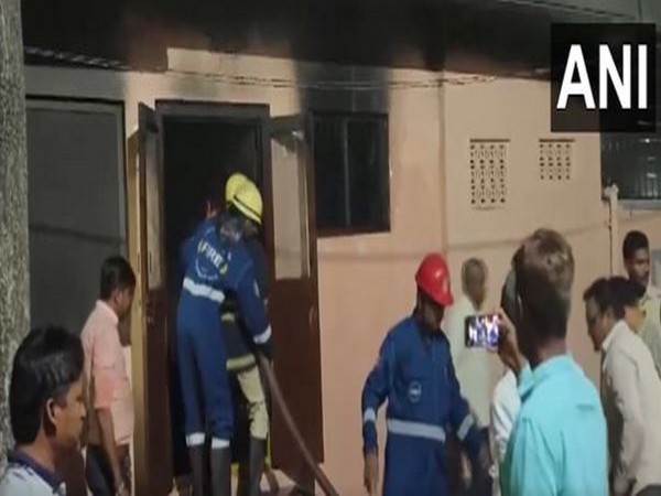 A fire broke out at a phenyl factory in RTC Colony (Photo/ANI)