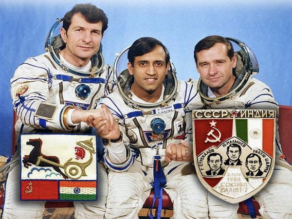Three crew members aboard Soviet Soyuz T-11 spacecraft (Photo/X @RusEmbIndia)