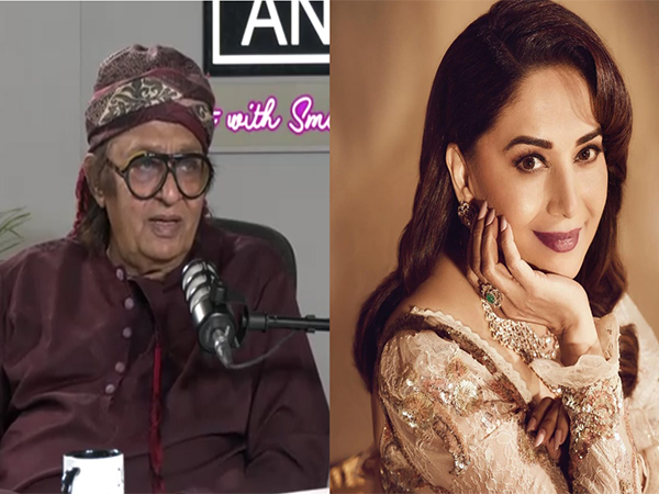 Veteran actor Ranjeet and actress Madhuri Dixit (ANI/Instagram)