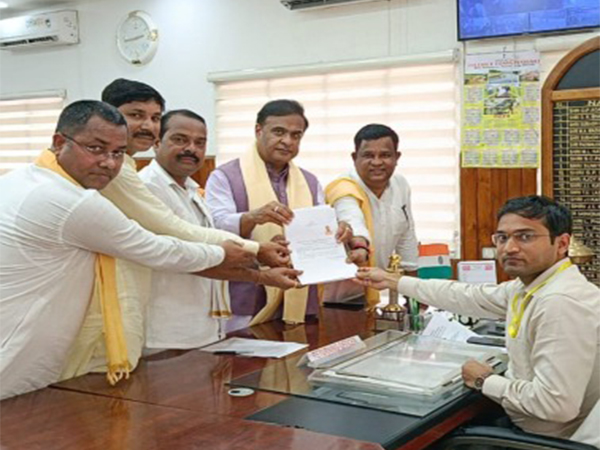 BJP leader Kripanath Mallah files nomination from Karimganj (Photo/X@himantabiswa) 