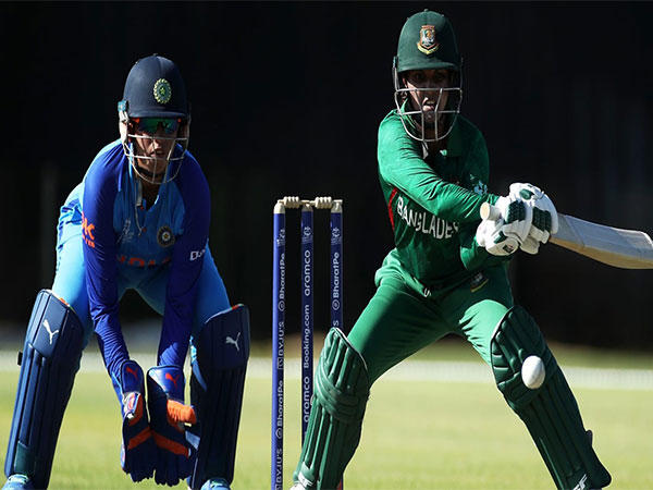 India and Bangladesh players in action. (Picture: ICC)