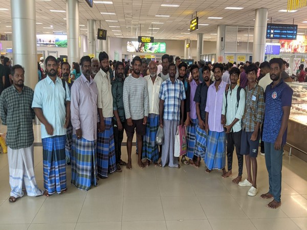 The nineteen fishermen who are on their way from Colombo to Chennai (Photo/X
