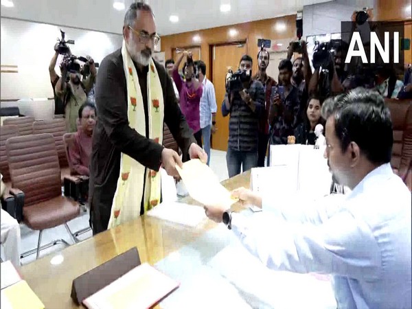 Union Minister and BJP candidate from Thiruvananthapuram, Rajeev Chandrashekhar files his nomination (Photo/ANI)