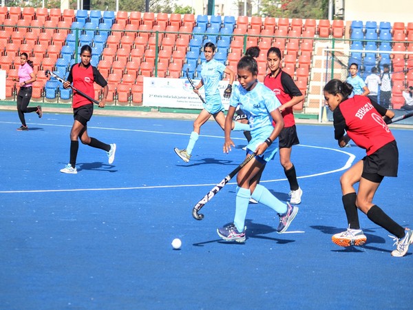 Players in action during Khelo India Sub-Junior Women's Hockey League (Image: HI)