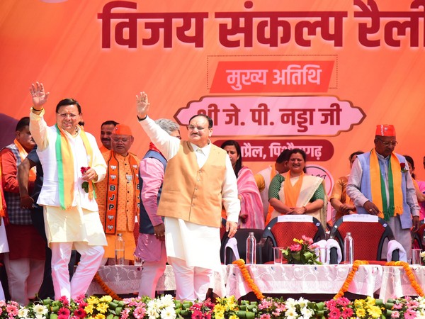 BJP national president JP Nadda attends Vijay Sankalp Rally in Uttarakhand. (Photo/ANI)
