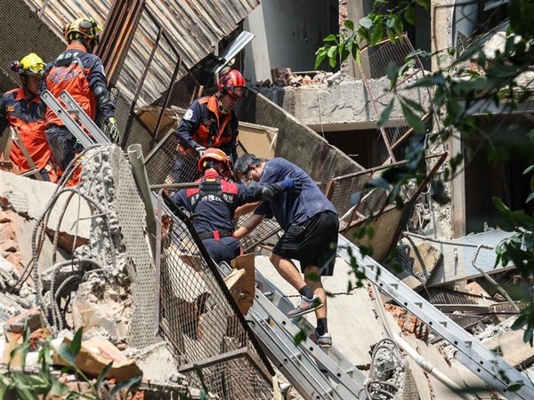 An area of a damaged building after earthquake in Hualien (Photo credits: Reuters)