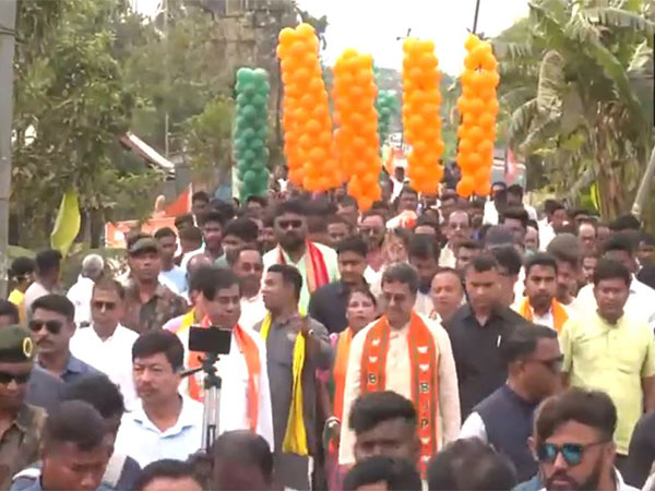 Tripura Chief Minister Manik Saha holds 'Padayatra' to support BJP in South Tripura (Image/ANI)