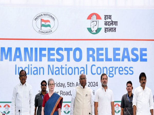 Congress released its manifesto for the 2024 Lok Sabha elections (Photo/ANI)