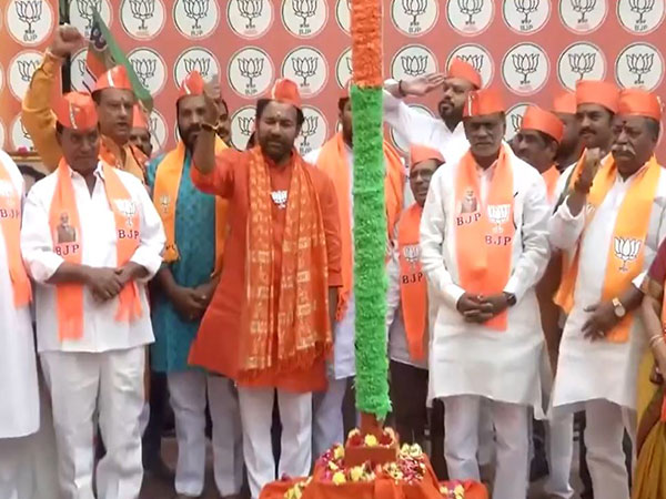 Telangana BJP commemorates Foundation Day in Hyderabad (Image/ANI)