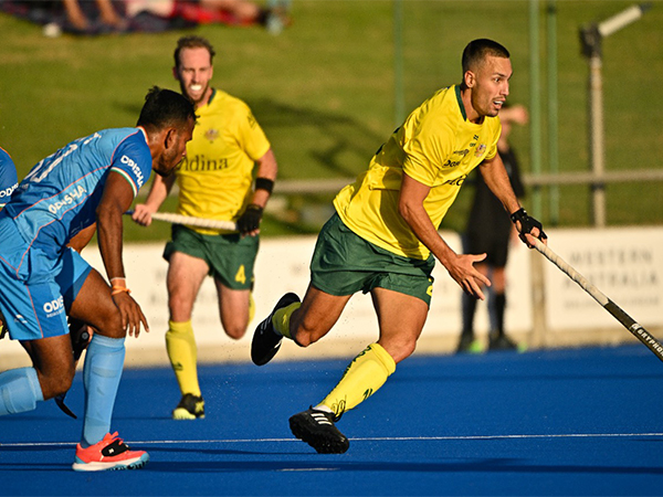 India hockey team in action against Australia in first Test at Perth (Image: HI)