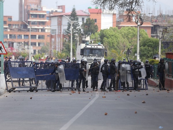Clash erupts between Police and protesters in Kathmandu (Photo/ANI)