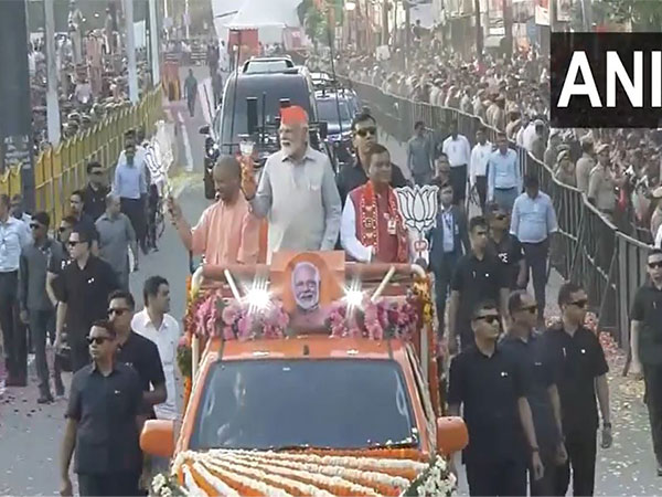 Prime Minister Narendra Modi holds roadshow (Photo/ANI)