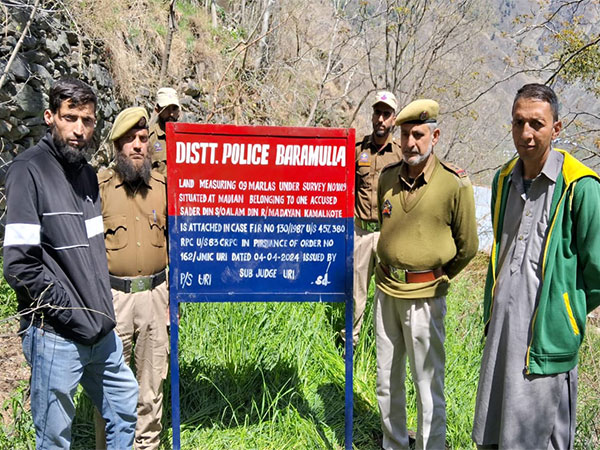 Police attaches properties worth crores in Baramulla (Photo/ANI)