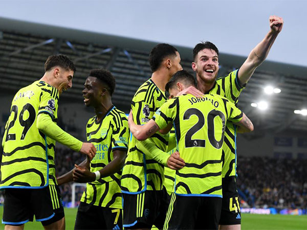 Arsenal players celebrating. (Photo- Premier League)
