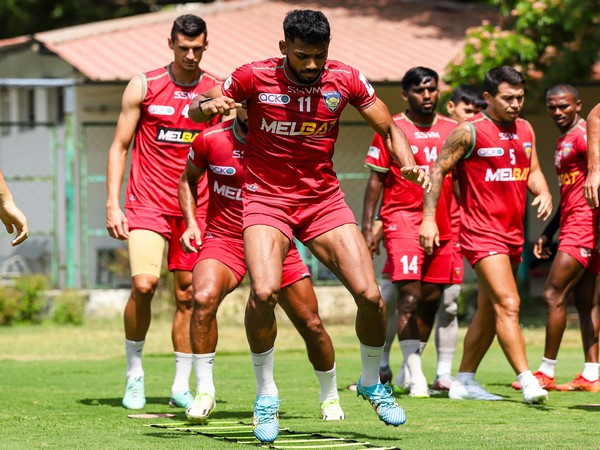 Chennaiyin FC during training session ahead of NorthEast United FC match (Image: Chennaiyin FC media)
