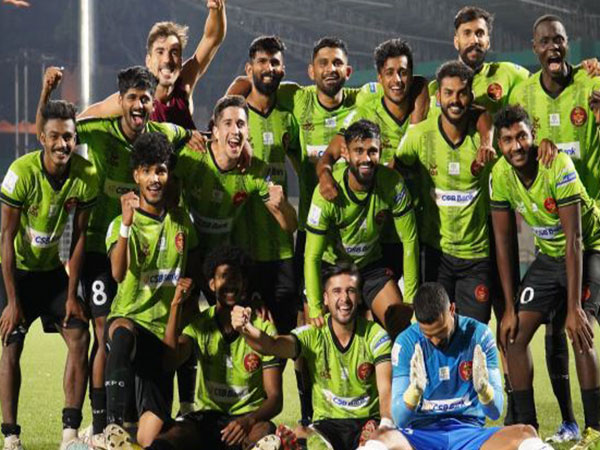 Gokulam Kerala FC celebrate after beating NEROCA FC (Image: AIFF media)