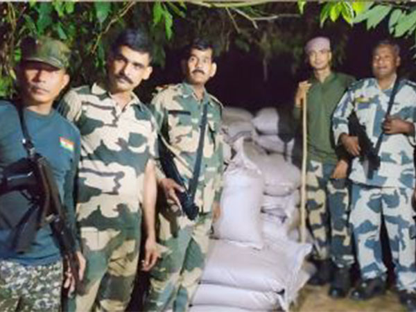 BSF Meghalaya and local police seize sugar at international border (Photo/ANI)