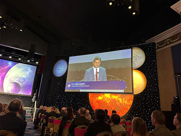 Consul General of India in Houston, DC Manjunath receives award on behalf of ISRO Chandrayaan 3 team (Photo/ANI)