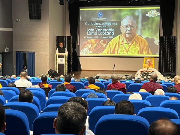 Condolence meeting of late Ven Lama Lobzang of IBC at IGNCA in New Delhi on Tuesday (Photo/ANI)