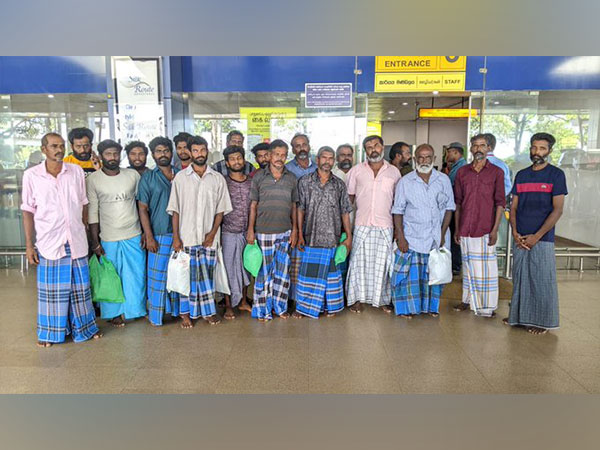 The nineteen fishermen who are on their way from Sri Lanka to Chennai (Photo credits: X/@IndiainSL)