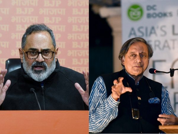 BJP leader Rajeev Chandrasekhar and Congress' Shashi Tharoor. (File Photo/ANI)