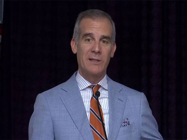 US Ambassador to India Eric Garcetti speaks at a documentary screening in New Delhi on Wednesday (Photo/ANI)